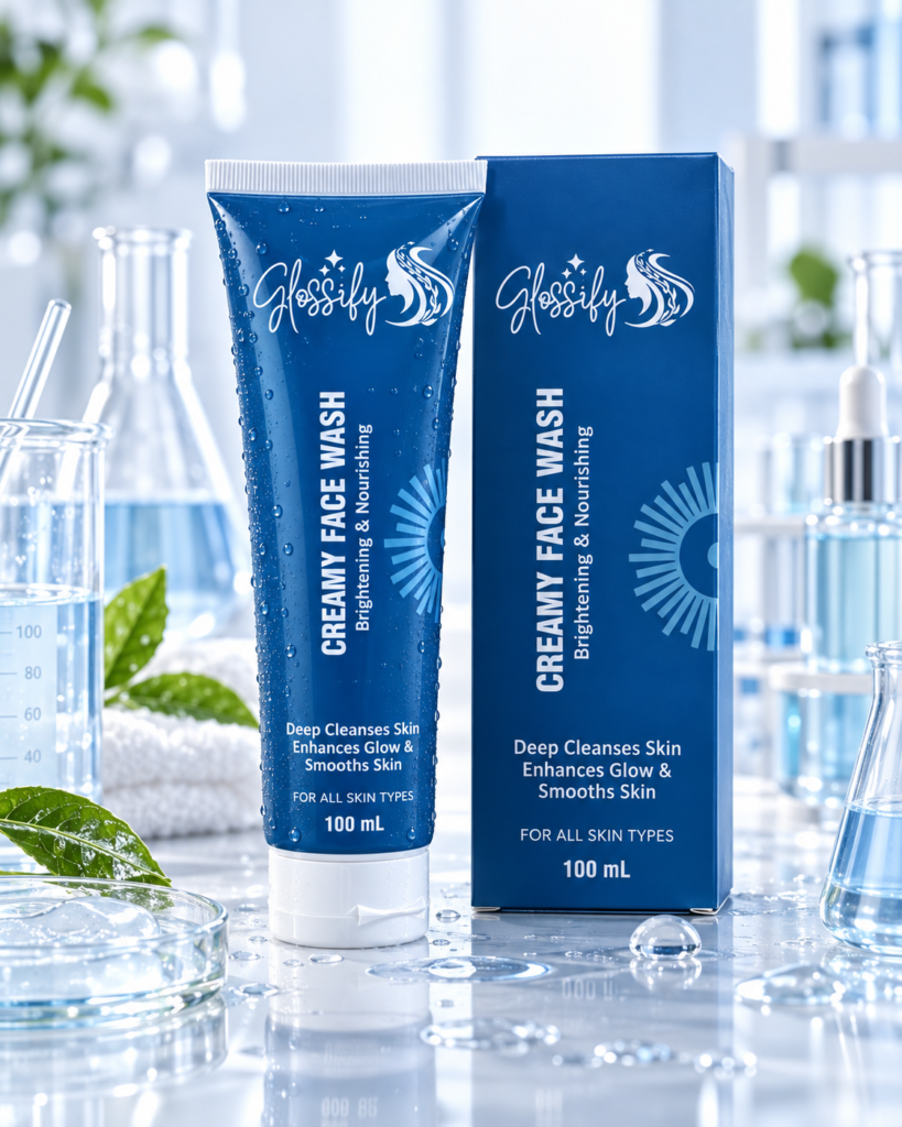 Glossify Creamy Face Wash Lab Display